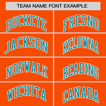 Custom Orange Aqua Personalized Raglan Sleeves Authentic Pullover Baseball Jersey