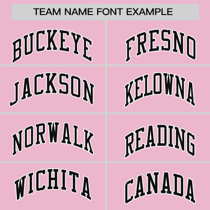 Custom Light Pink Black Personalized Raglan Sleeves Authentic Pullover Baseball Jersey