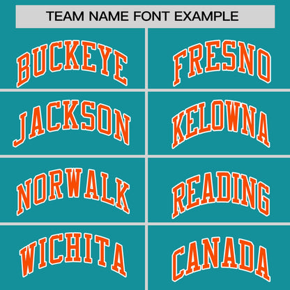 Custom Aqua Orange Personalized Raglan Sleeves Authentic Pullover Baseball Jersey