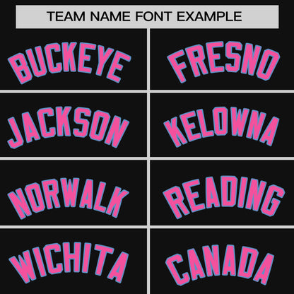 Custom Black Light Blue-Pink Personalized Raglan Sleeves Authentic Pullover Baseball Jersey