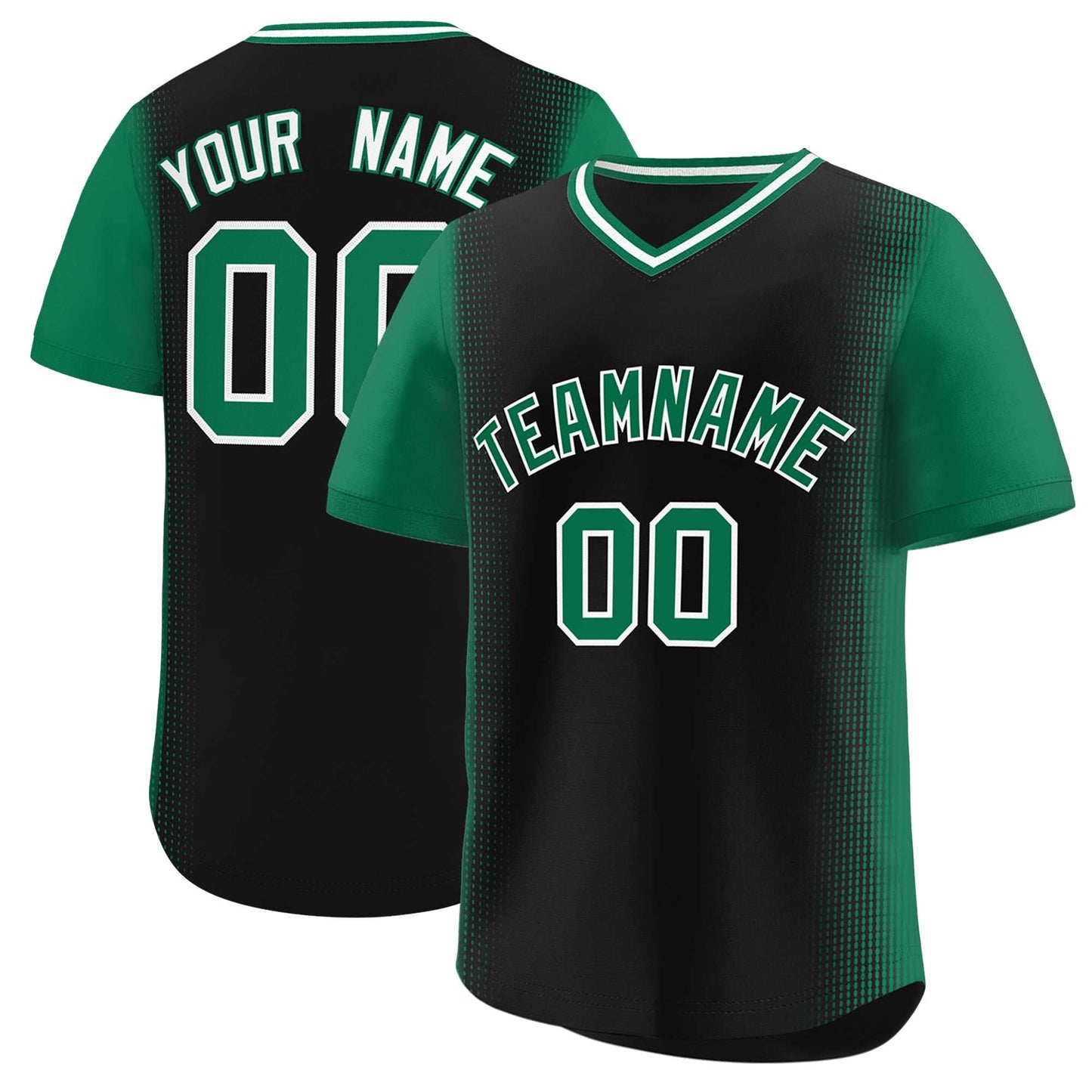 Custom Black Kelly Green Personalized Raglan Sleeves Authentic Pullover Baseball Jersey