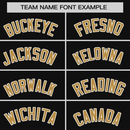 Custom Black Old Gold Personalized Raglan Sleeves Authentic Pullover Baseball Jersey