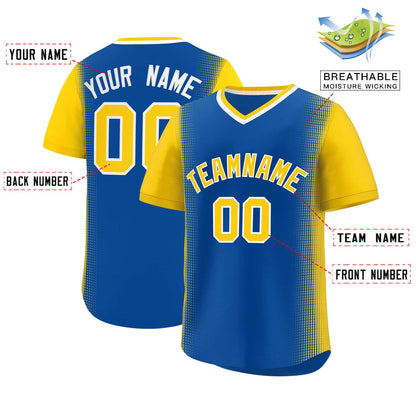 Custom Royal Gold Personalized Raglan Sleeves Authentic Pullover Baseball Jersey