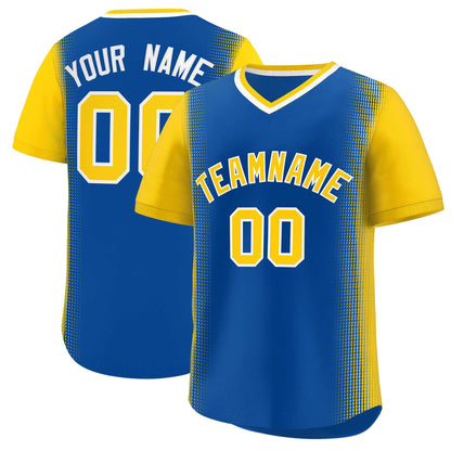 Custom Royal Gold Personalized Raglan Sleeves Authentic Pullover Baseball Jersey