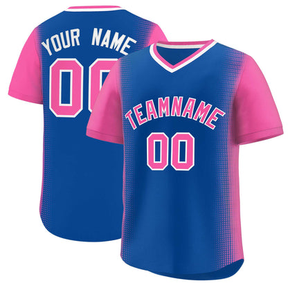 Custom Royal Pink Personalized Raglan Sleeves Authentic Pullover Baseball Jersey