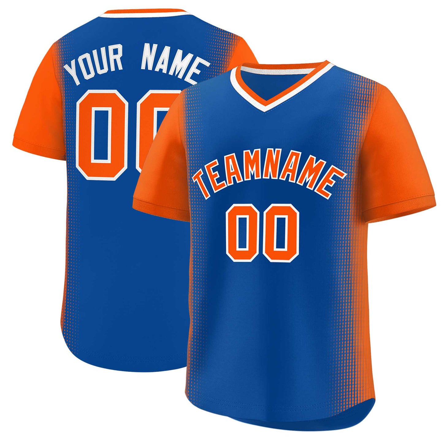 Custom Royal Orange Personalized Raglan Sleeves Authentic Pullover Baseball Jersey