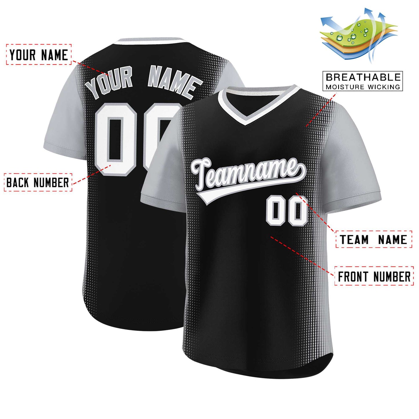 Custom Black Gray Personalized Raglan Sleeves Authentic Pullover Baseball Jersey