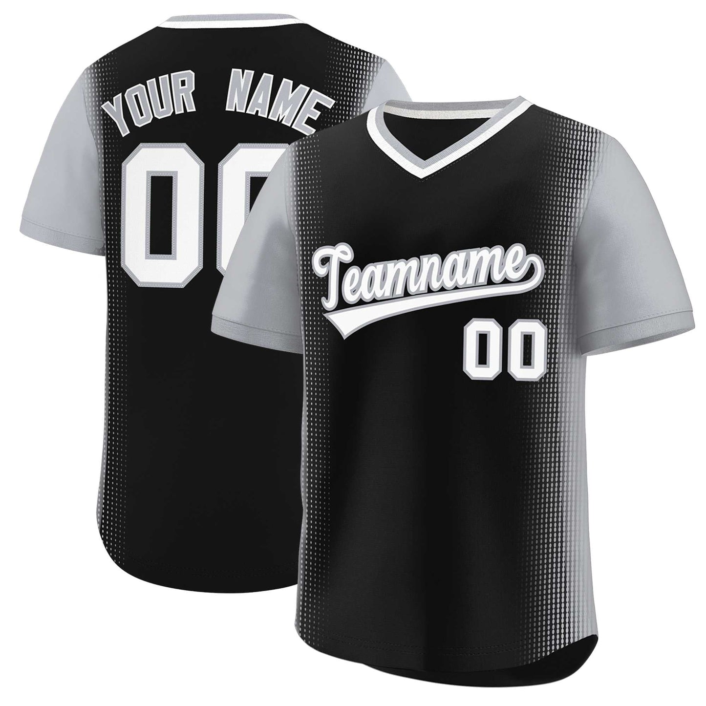 Custom Black Gray Personalized Raglan Sleeves Authentic Pullover Baseball Jersey