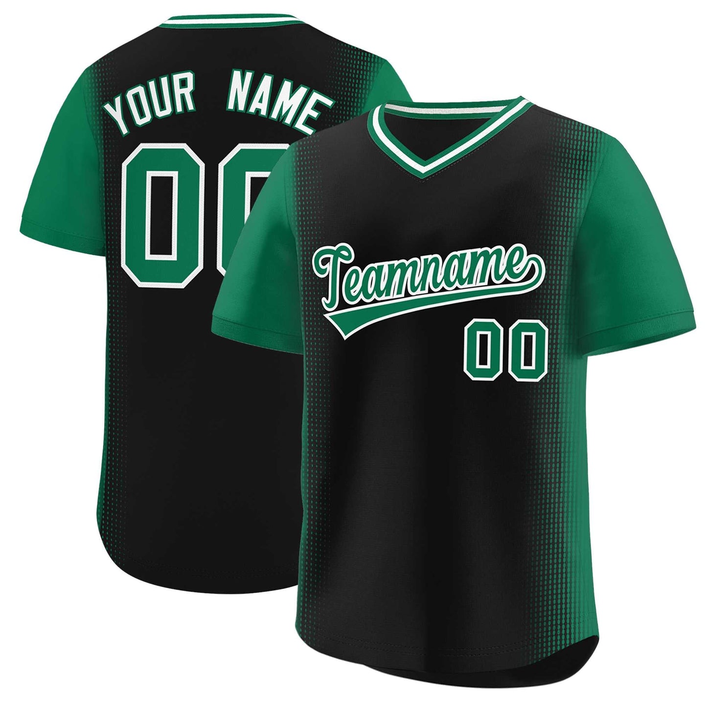 Custom Black Kelly Green Personalized Raglan Sleeves Authentic Pullover Baseball Jersey