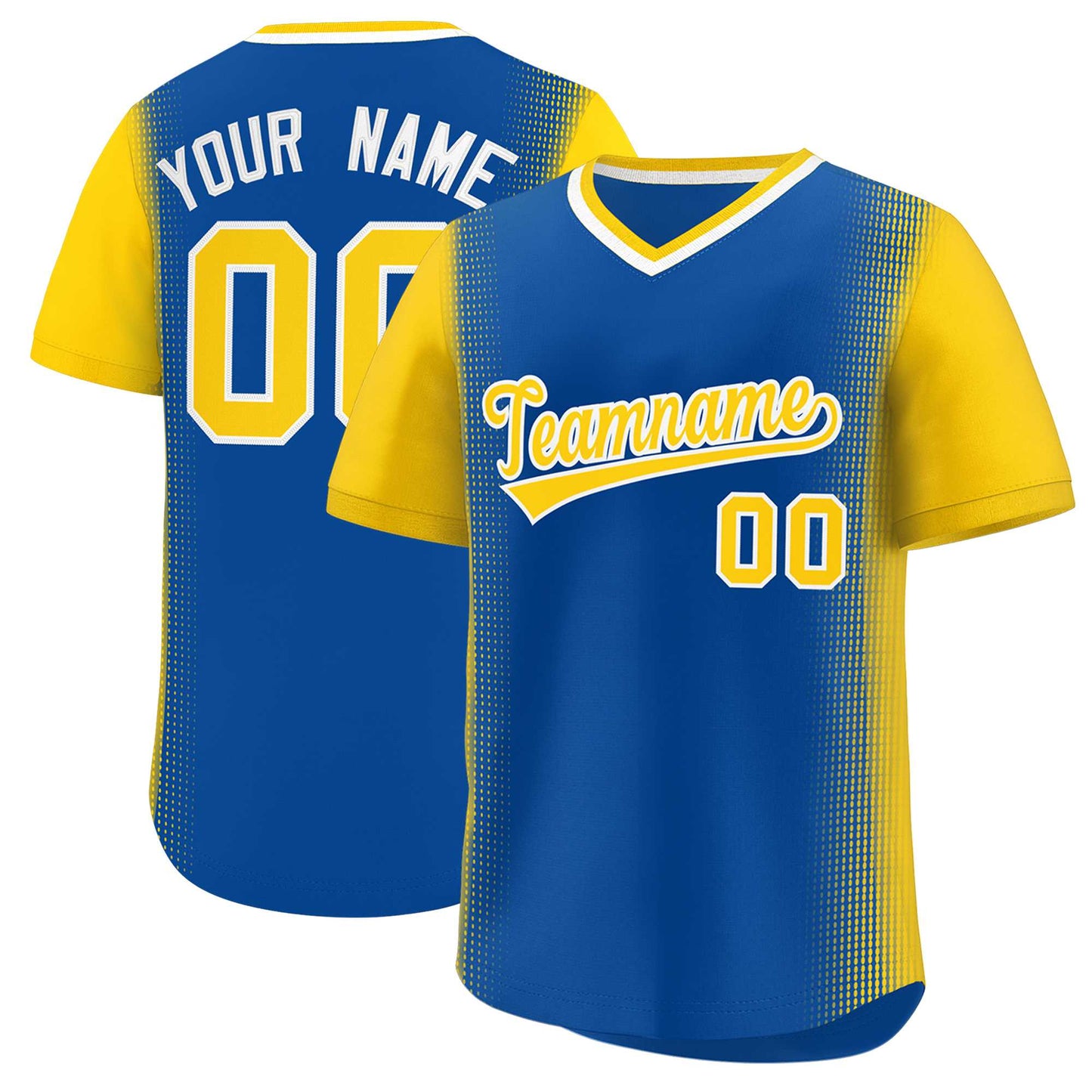 Custom Royal Gold Personalized Raglan Sleeves Authentic Pullover Baseball Jersey