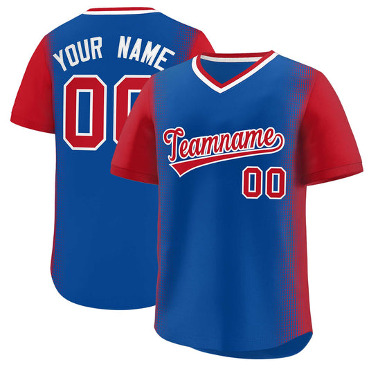 Custom Royal Red Personalized Raglan Sleeves Authentic Pullover Baseball Jersey