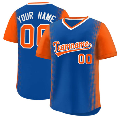 Custom Royal Orange Personalized Raglan Sleeves Authentic Pullover Baseball Jersey