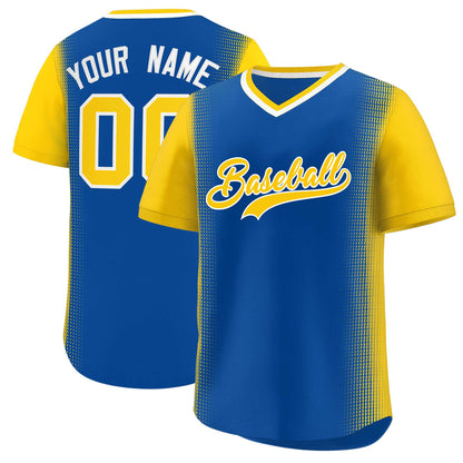 Custom Royal Gold Personalized Raglan Sleeves Authentic Pullover Baseball Jersey