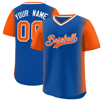 Custom Royal Orange Personalized Raglan Sleeves Authentic Pullover Baseball Jersey