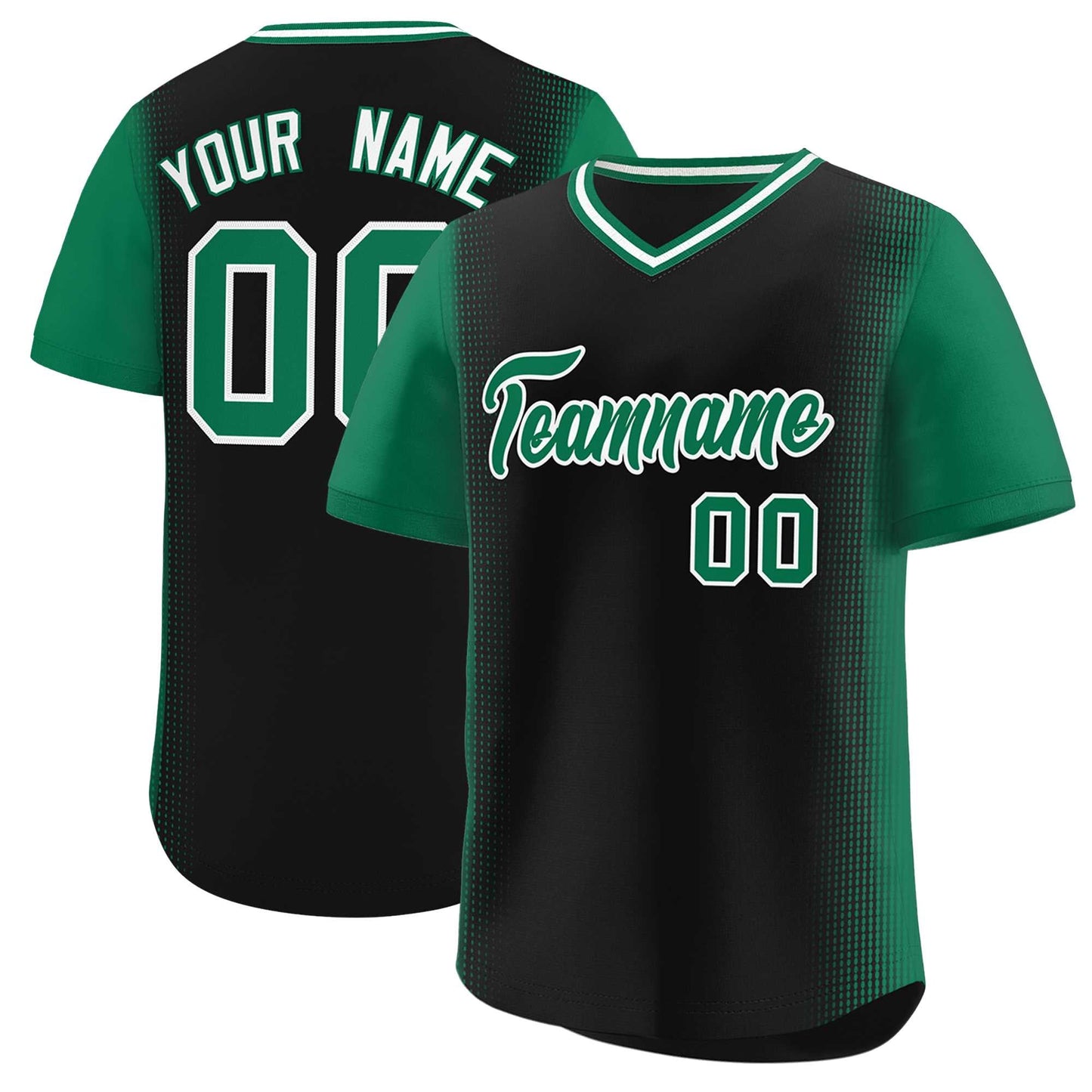 Custom Black Kelly Green Personalized Raglan Sleeves Authentic Pullover Baseball Jersey