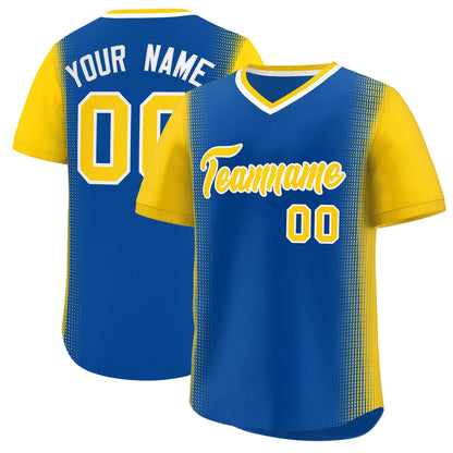 Custom Royal Gold Personalized Raglan Sleeves Authentic Pullover Baseball Jersey