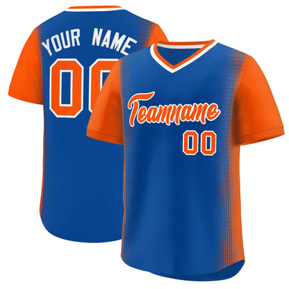 Custom Royal Orange Personalized Raglan Sleeves Authentic Pullover Baseball Jersey