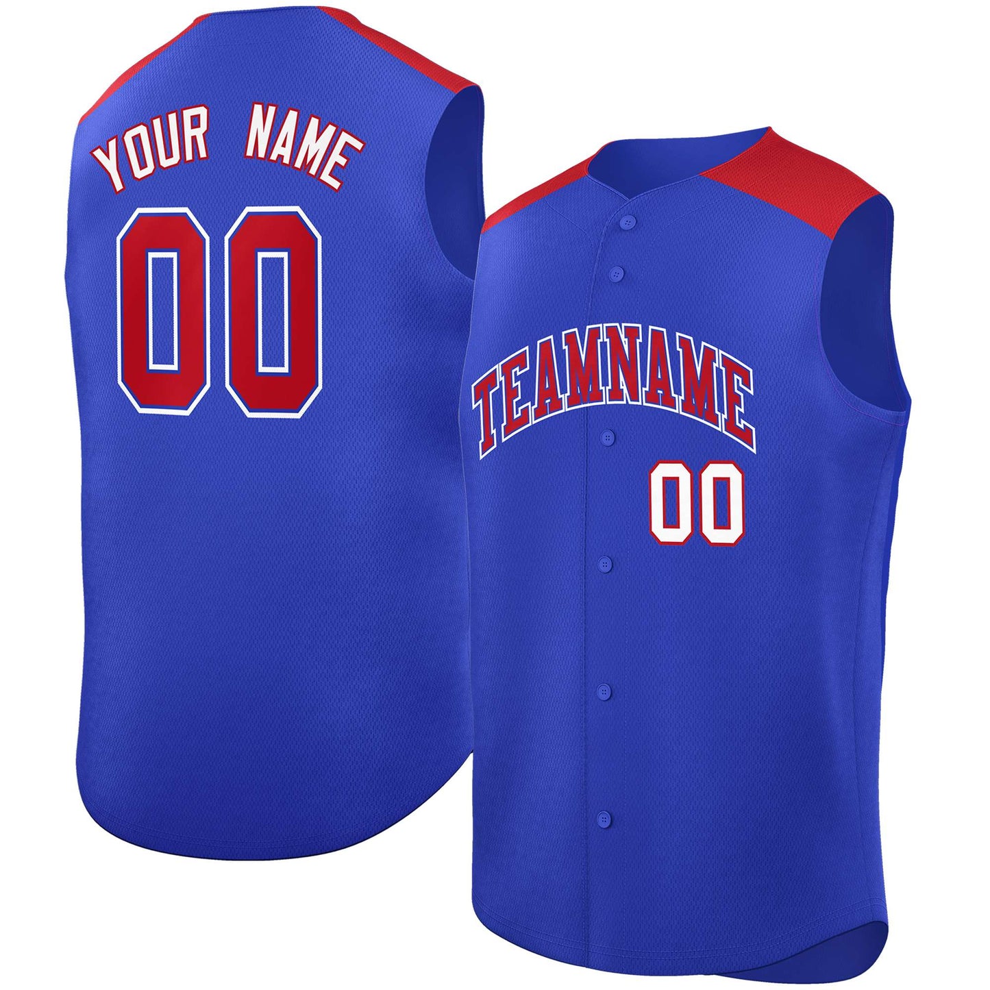 Custom Royal Red Personalized Classic Authentic Sleeveless Baseball Jersey