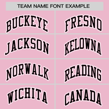 Custom Light Pink Black Personalized Classic Authentic Sleeveless Baseball Jersey