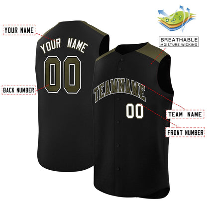 Custom Black Olive Personalized Classic Authentic Sleeveless Baseball Jersey