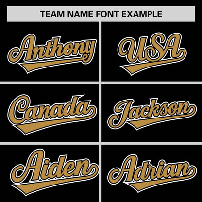 Custom Black Old Gold Personalized Classic Authentic Sleeveless Baseball Jersey