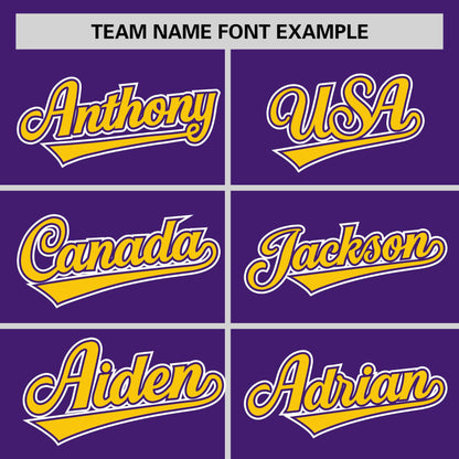 Custom Purple Gold Personalized Classic Authentic Sleeveless Baseball Jersey