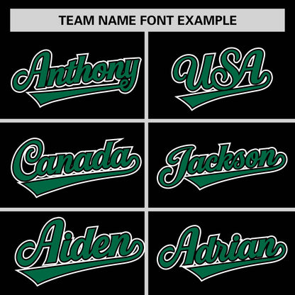 Custom Black Kelly Green Personalized Classic Authentic Sleeveless Baseball Jersey