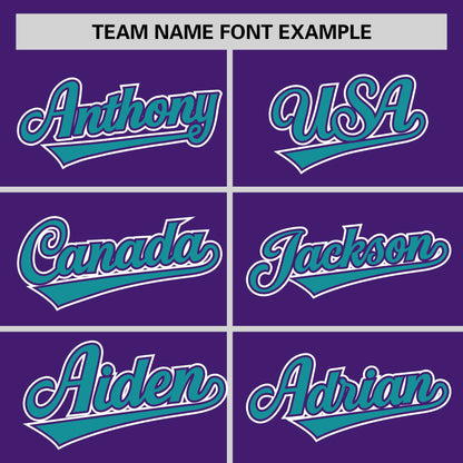 Custom Purple Aqua Personalized Classic Authentic Sleeveless Baseball Jersey