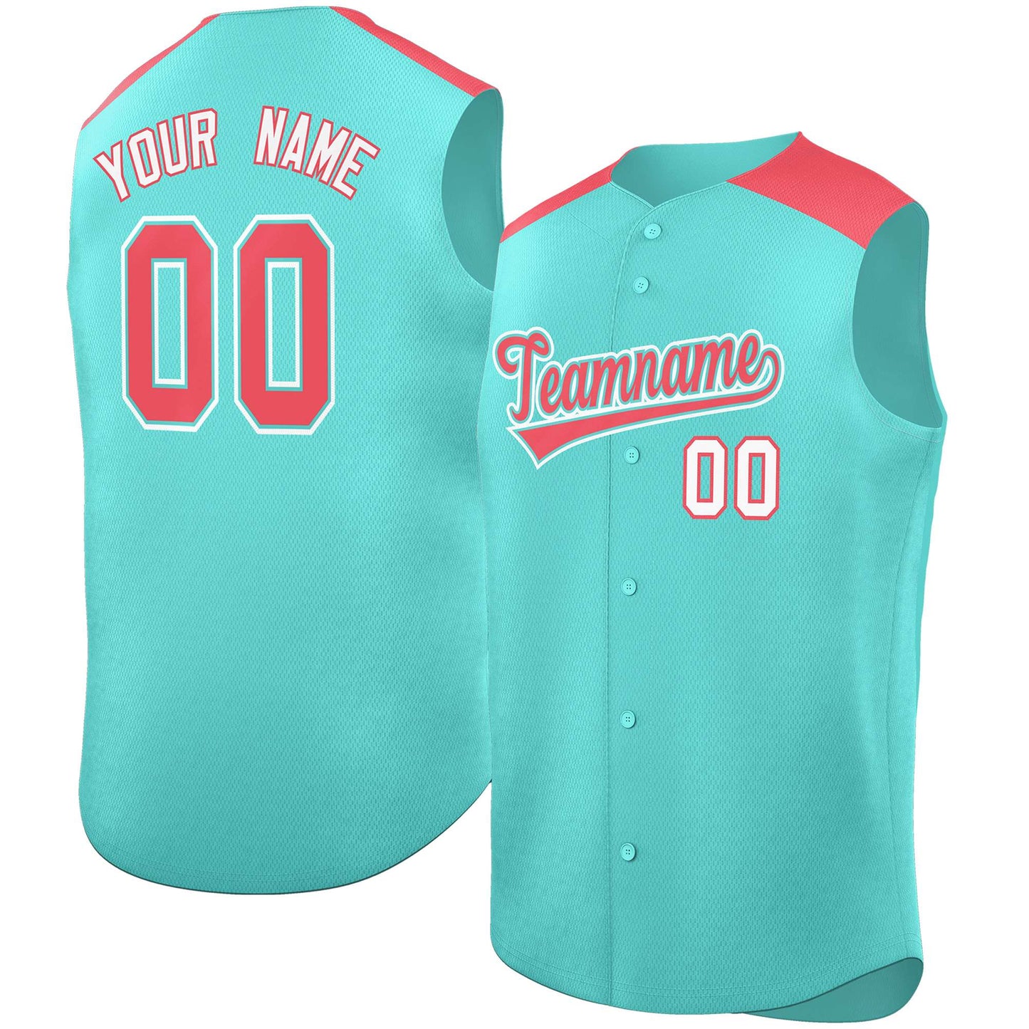 Custom Bright Green Light Red Personalized Classic Authentic Sleeveless Baseball Jersey