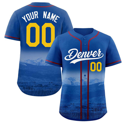 Custom Royal White-Royal Denver City Connect Baseball Jersey