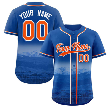 Custom Royal Orange-White Denver City Connect Baseball Jersey