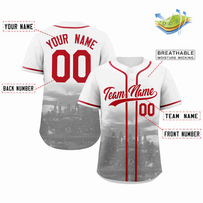 Custom White Red-White Philadelphia City Connect Baseball Jersey