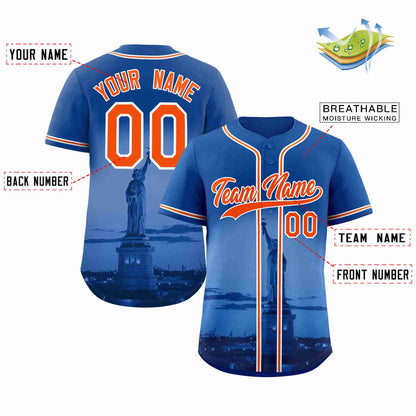 Custom Royal Orange-White New York City Connect Baseball Jersey