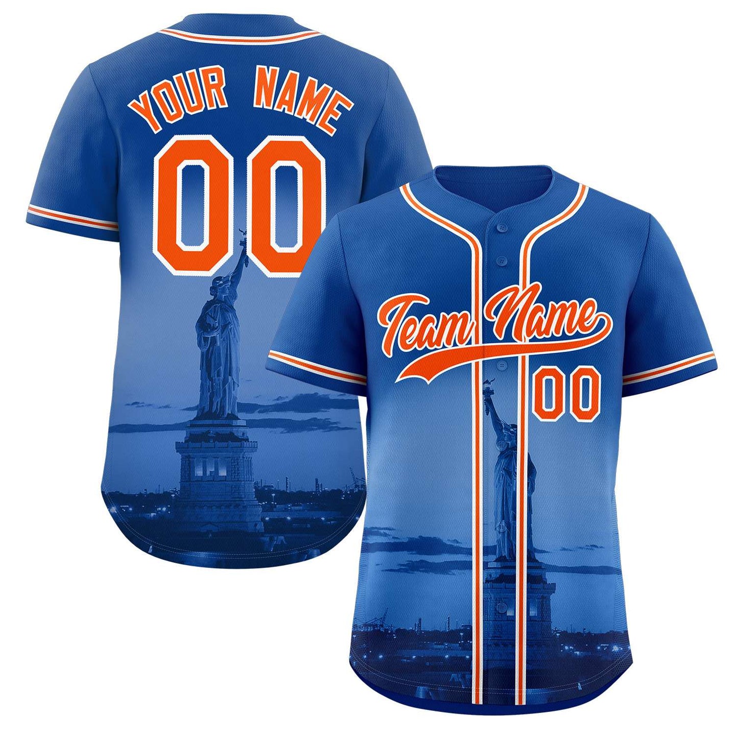 Custom Royal Orange-White New York City Connect Baseball Jersey