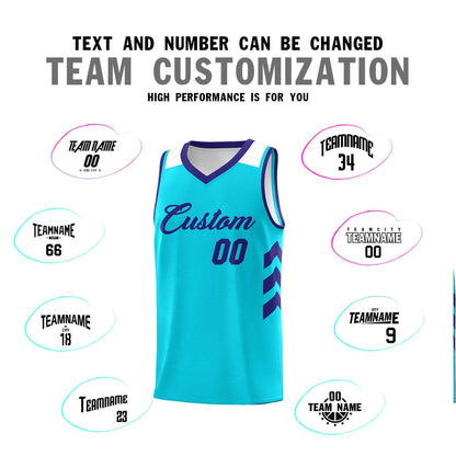 Custom Aqua Royal Classic Sets Sports Uniform Basketball Jersey