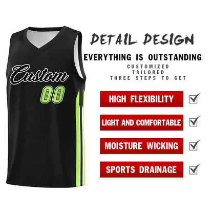 Custom Black Black-Classic Tops Mesh Sport Basketball Jersey