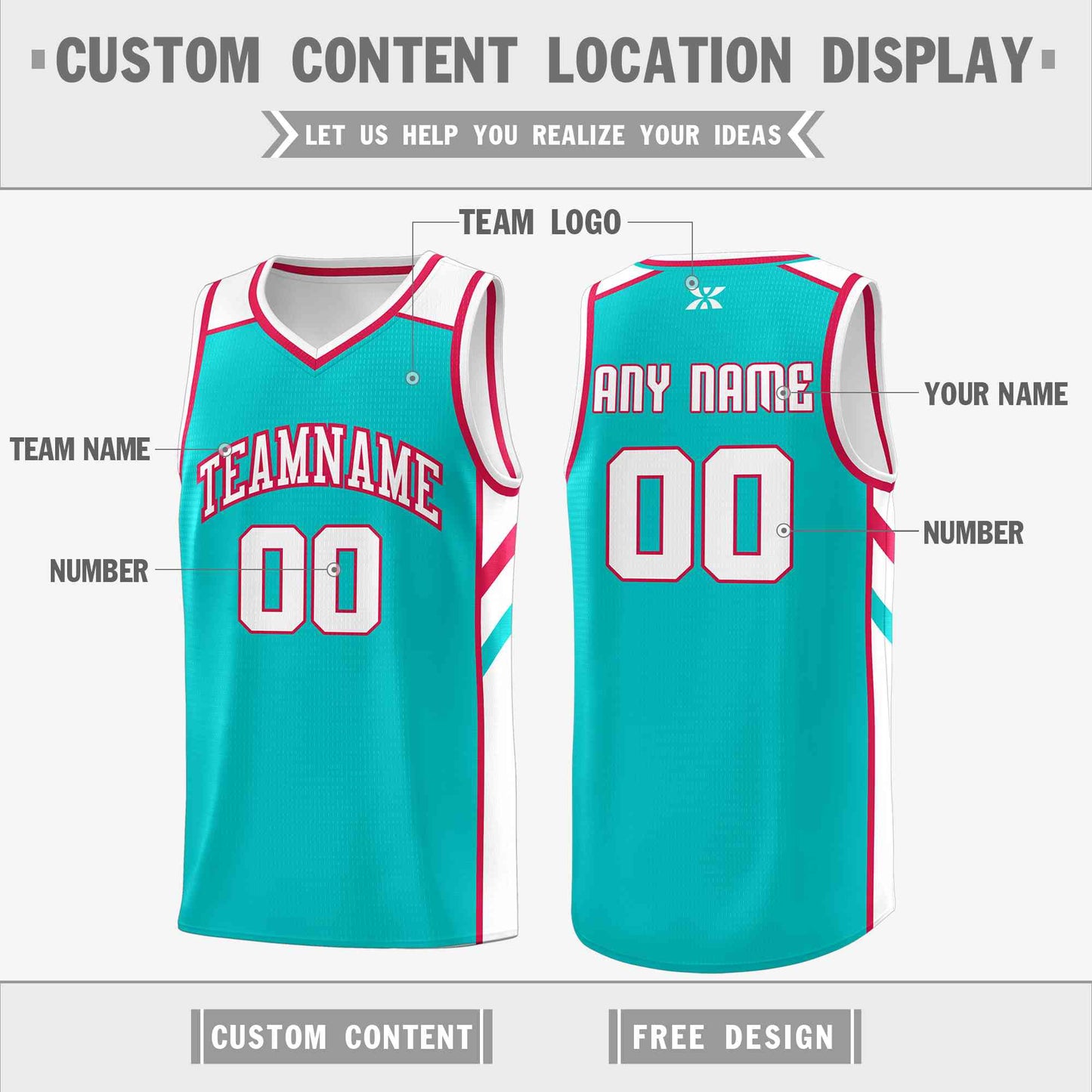 Custom Aqua White-Red Classic Tops Style Mesh Sport Basketball Jersey