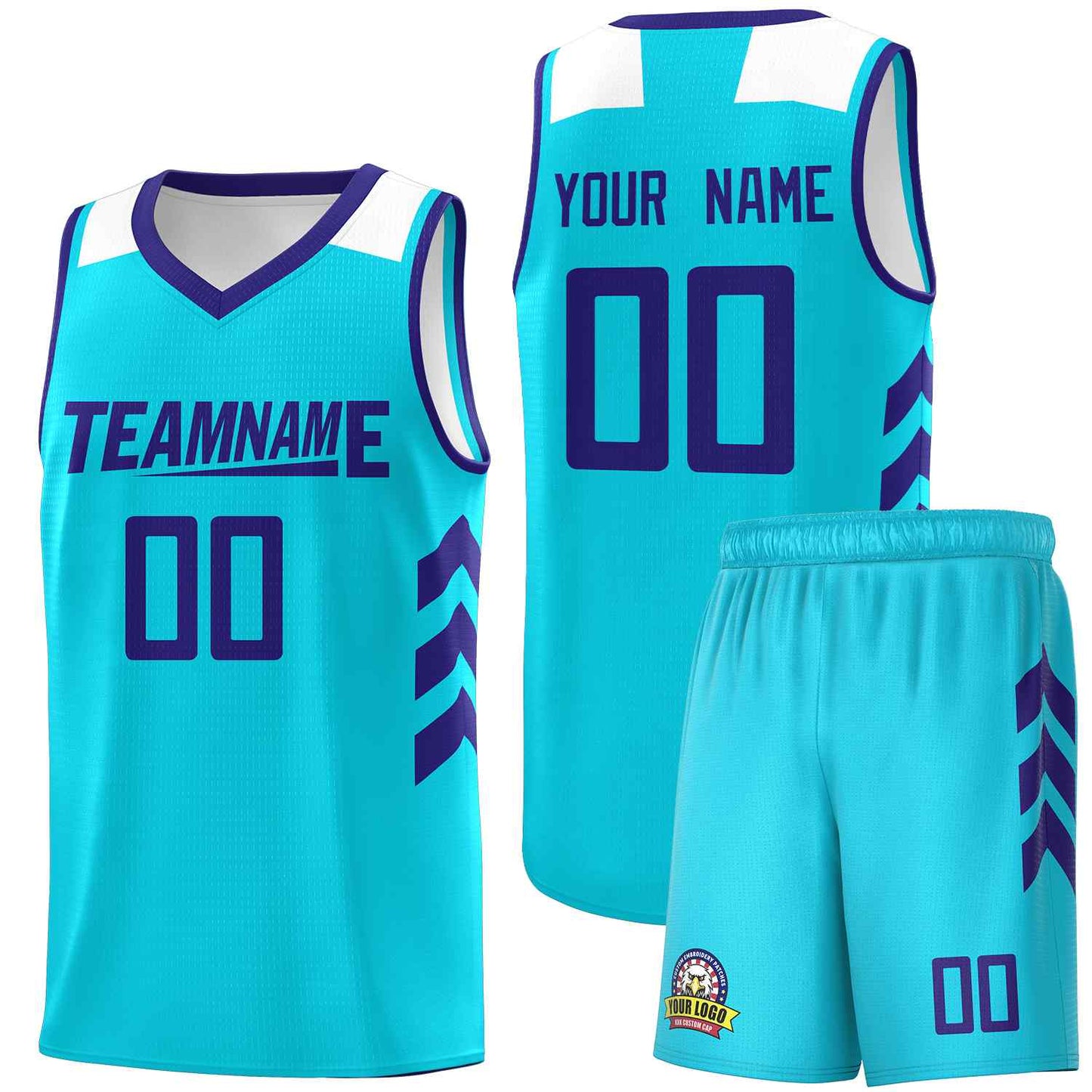 Custom Aqua Royal Classic Sets Sports Uniform Basketball Jersey