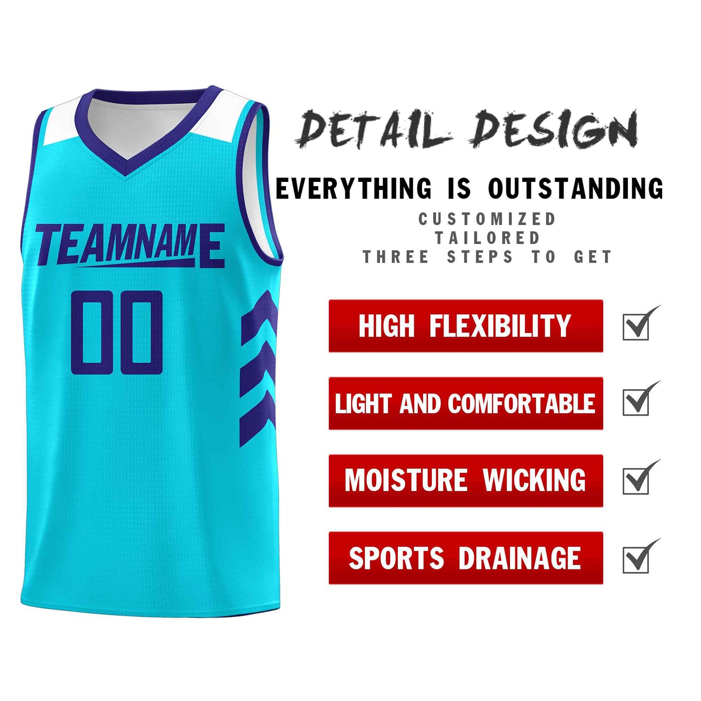 Custom Aqua Royal Classic Sets Sports Uniform Basketball Jersey