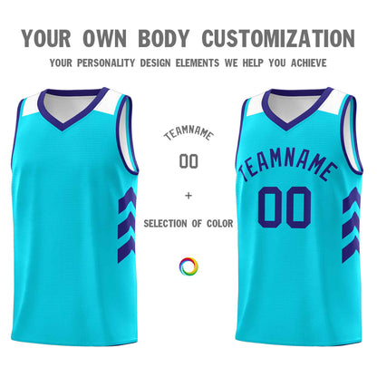 Custom Aqua Royal Classic Sets Sports Uniform Basketball Jersey