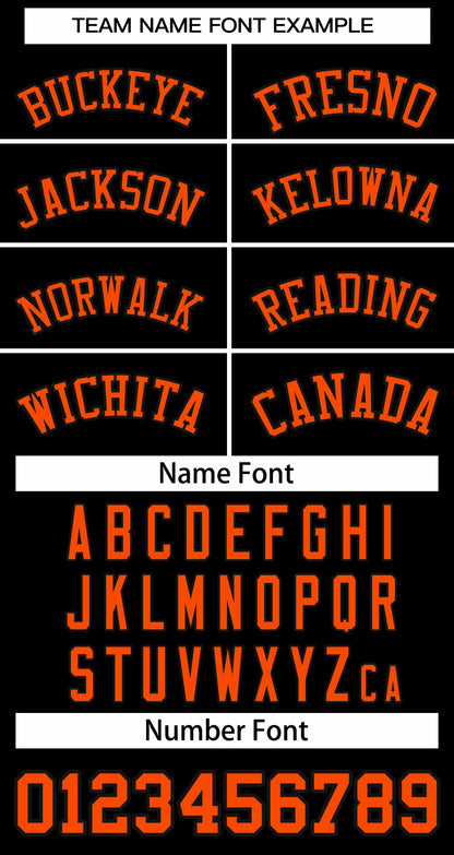 Custom Black Orange Classic Style Baseball Jersey for Women