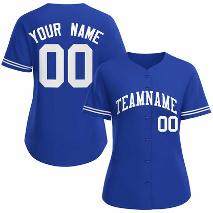 Custom Royal White Classic Style Baseball Jersey for Women