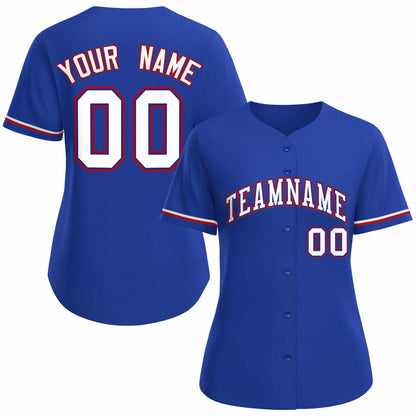 Custom Royal White Royal Classic Style Baseball Jersey for Women