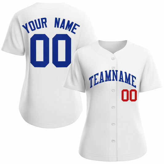 Custom White Royal Classic Style Baseball Jersey for Women