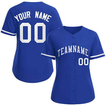 Custom Royal White-Royal Classic Style Baseball Jersey For Women