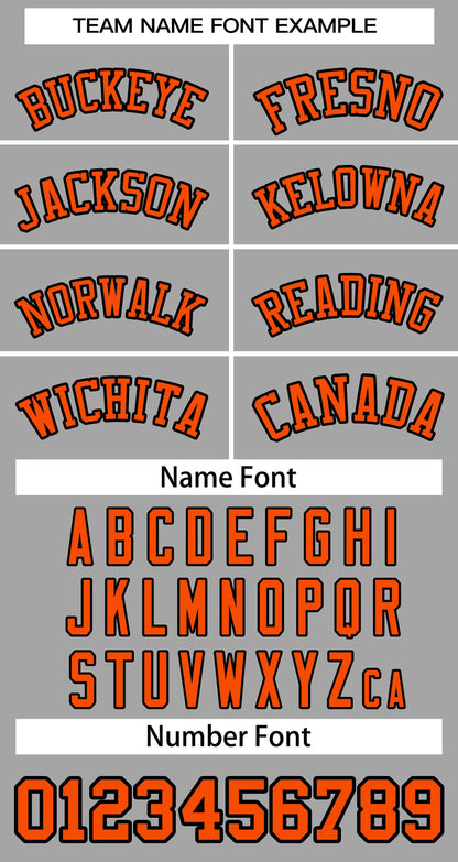 Custom Gray Orange-Black Classic Style Authentic Two-Button Baseball Jersey