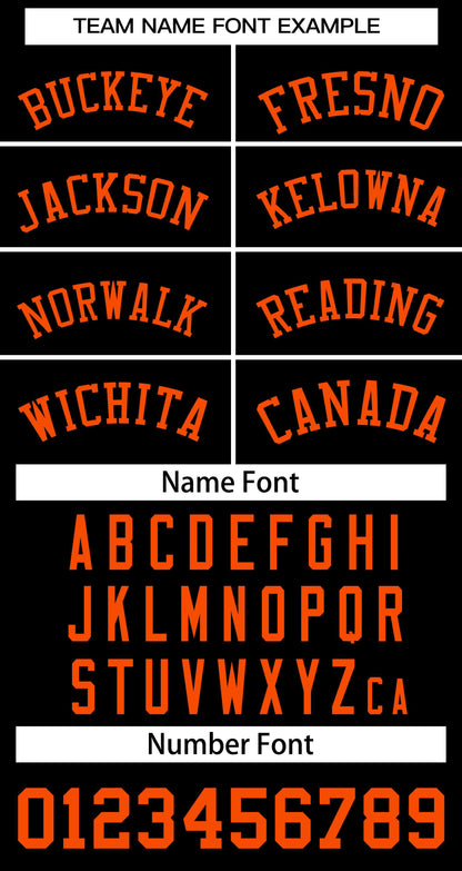 Custom Black Orange Classic Style Authentic Two-Button Baseball Jersey