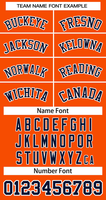 Custom Orange Navy-White Classic Style Authentic Two-Button Baseball Jersey