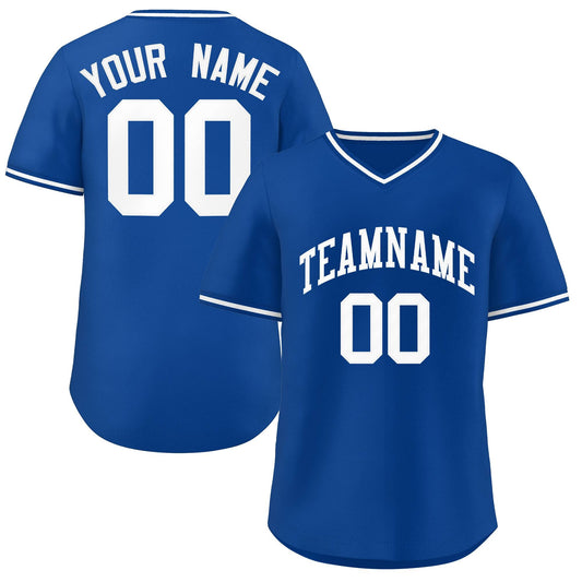 Custom Royal White-Royal Classic Style Authentic Pullover Baseball Jersey