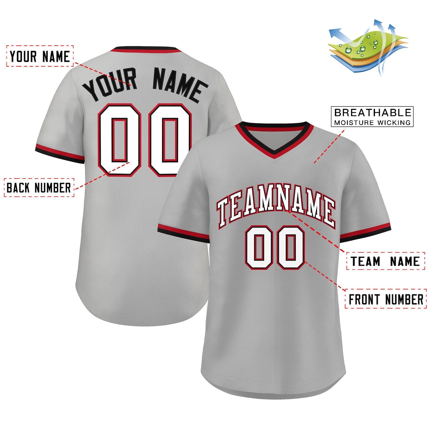 Custom Gray White-Black Classic Style Authentic Pullover Baseball Jersey